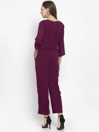 Thumbnail for Jompers Women Purple Solid Jumpsuit - Distacart