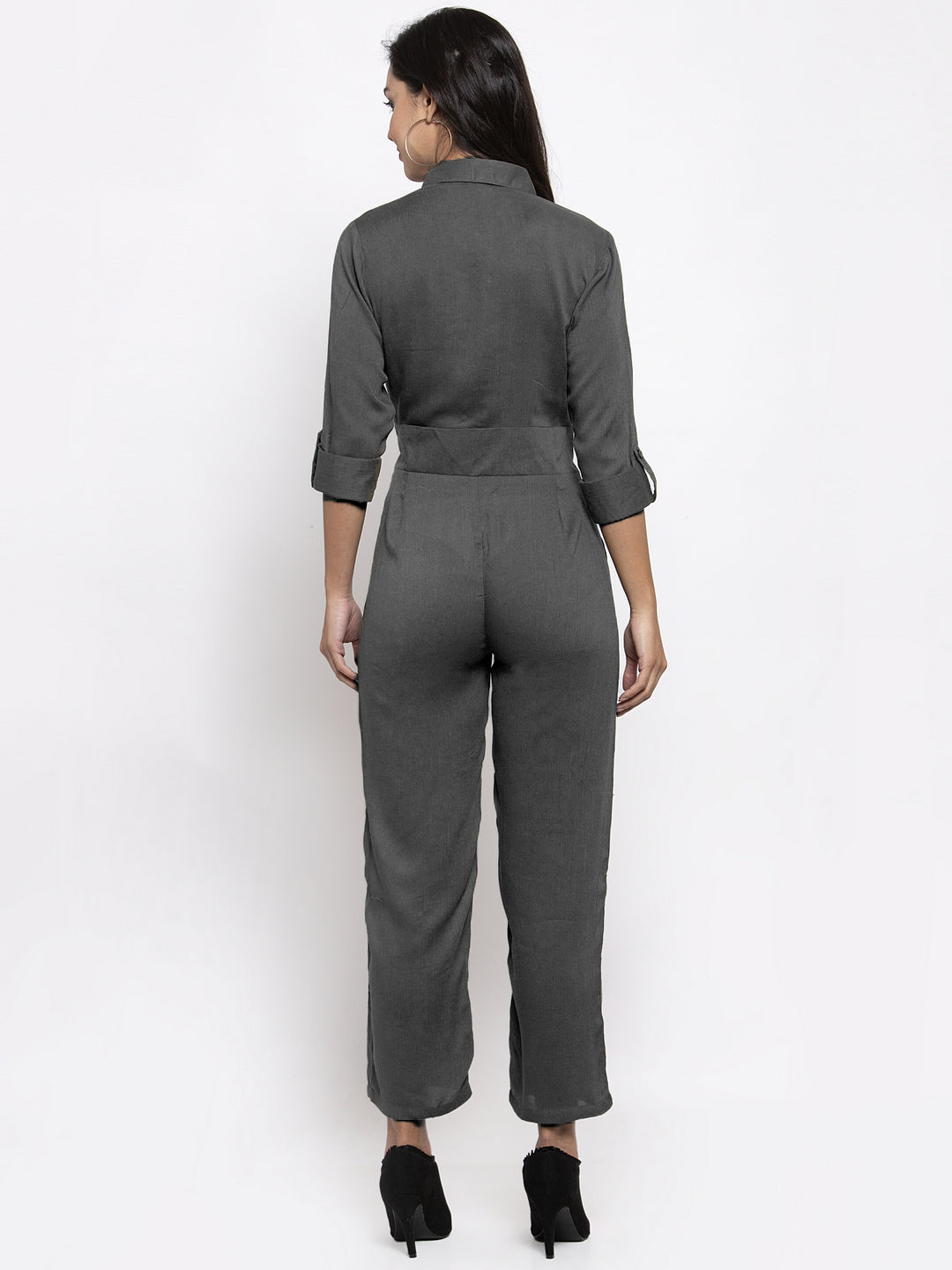 Jompers Women Grey Solid Jumpsuit - Distacart