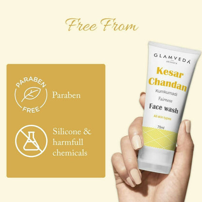 Glamveda Kesar Chandan Kumkumadi Fairness Face Wash - Distacart