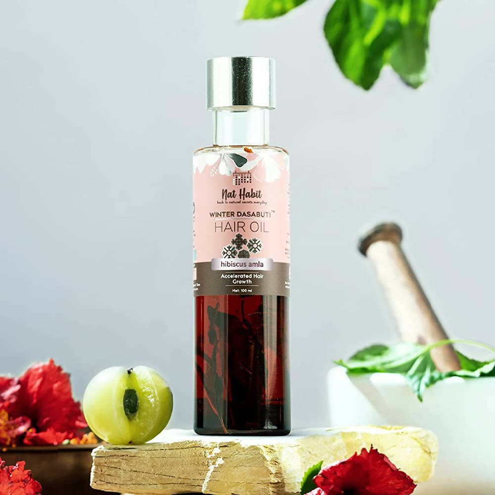 Nat Habit Hibiscus Amla Winter Dasabuti Hair Oil - Distacart
