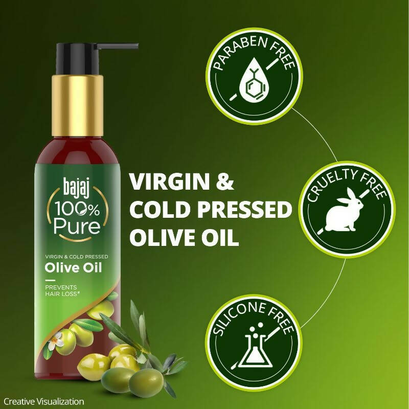 Bajaj 100% Pure Olive Oil for Prevents Hair Loss - Distacart