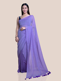 Thumbnail for Suta Lavender Solid Mul Saree - Distacart