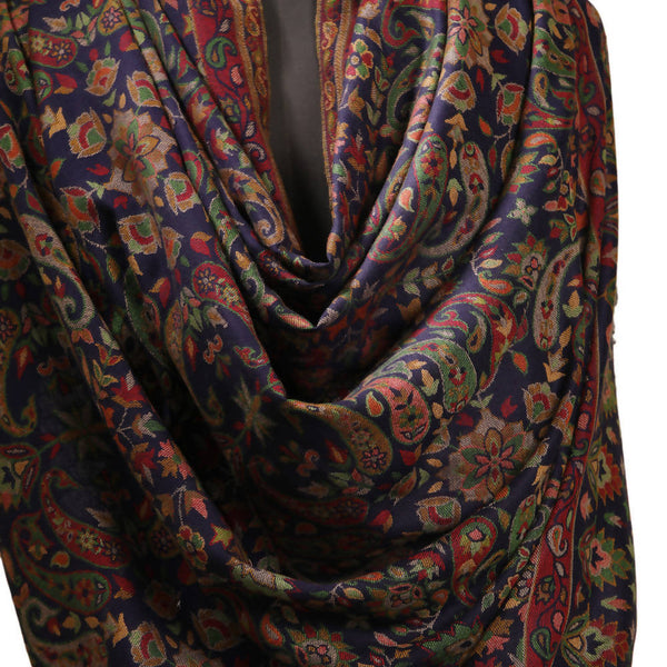 Nizalia Cashmere Fine Wool Blue Kani Jama Shawl