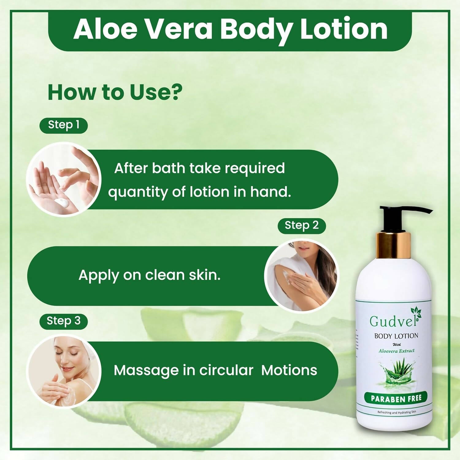 Gudvel Aloe Vera Body Lotion - Distacart