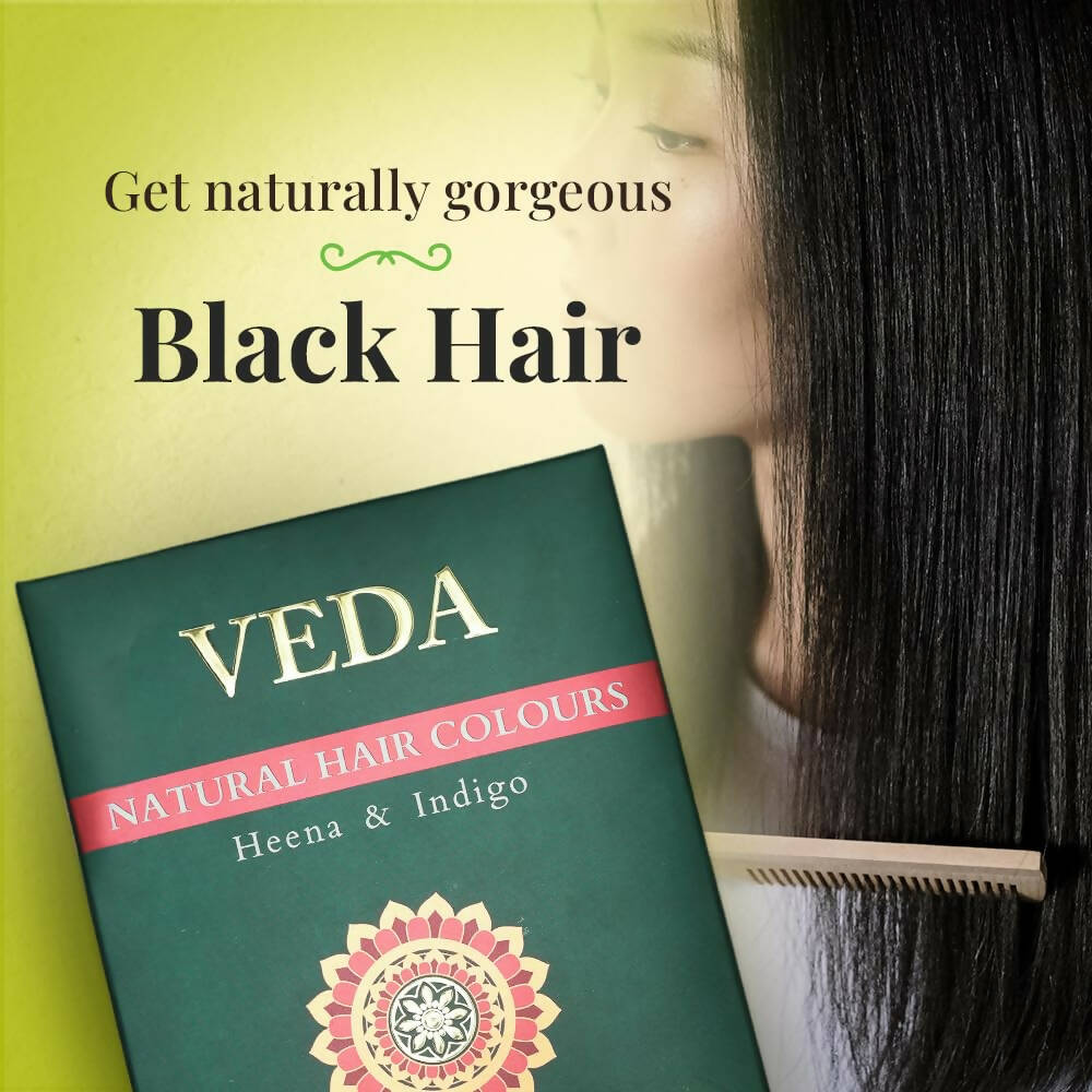 Veda Natural Colors For Black Hair - Henna & Indigo - Distacart