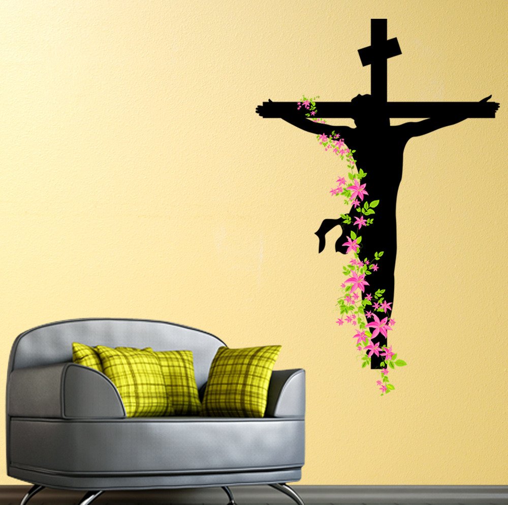 Jesus Christ Floral Religion Wall Sticker