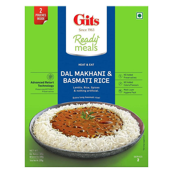 Gits Ready Meals Heat & Eat Dal Makhani & Basmati Rice - Distacart