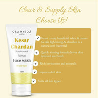 Thumbnail for Glamveda Kesar Chandan Kumkumadi Fairness Face Wash - Distacart