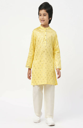 Lil Drama Mehfil Yellow Kurta Pant Set For Boys - Distacart
