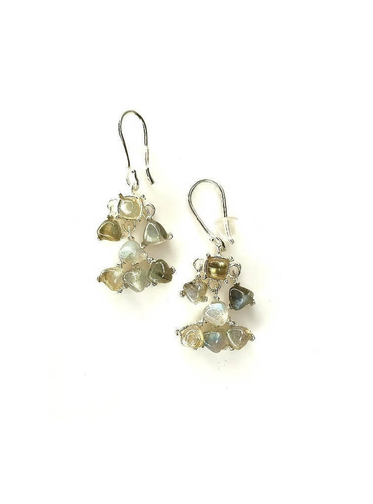Bling Accessories Labradorite Semi Precious Stone Earrings