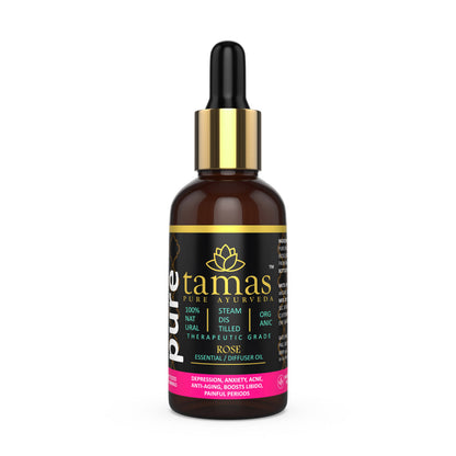 Tamas Pure Ayurveda 100% Organic Rose Essential Oil- USDA Certified Organic - Distacart