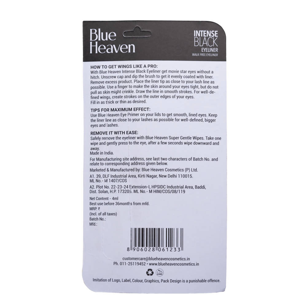 Blue Heaven Intense Black Eyeliner Glide-On 4 ml