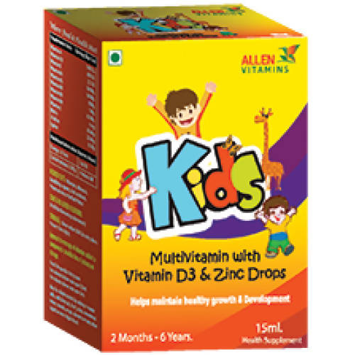 Allen Homeopathy Kid Multi Vitamin With Vitamin D3 & Zinc Drops