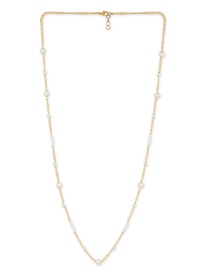 Gold-Toned White Brass Gold-Plated Necklace - Ruby Raang - Distacart
