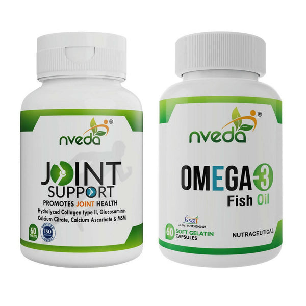 Nveda Omega 3 Fish Oil Capsules and Joint Support Tablets Combo - Distacart
