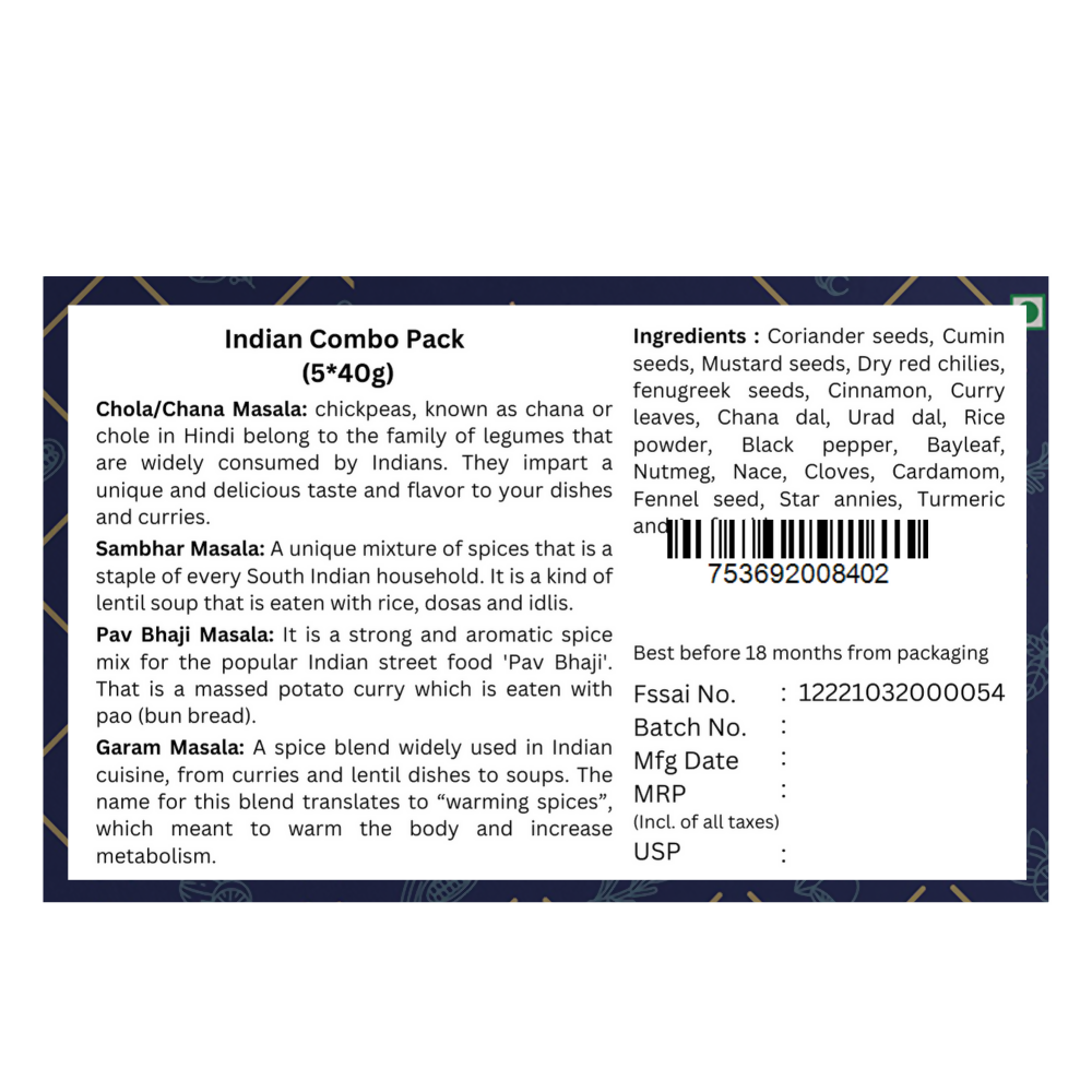 Pipar Spices Indian Spices Combo - Distacart