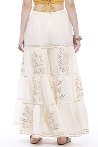 Thumbnail for Mominos Fashion Cotton Off White Gotta Work Sharara For Girls - Distacart