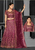 Maroon Net Semi-Stitched Bridal Lehenga - Nimayaa Bonanza - Distacart