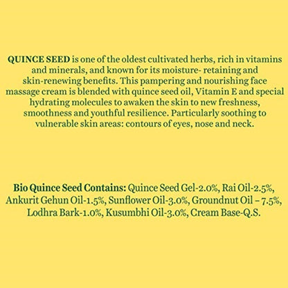 Biotique Advanced Ayurveda Quince Seed Nourishing Face Massage Cream 50Gm