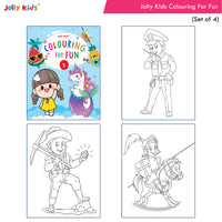 Thumbnail for Jolly Kids Colouring for Fun Books A| Set of 4| Each Book 64 Images|Colouring & Painting Books for Kids|Ages 3-8 Year - Distacart
