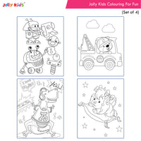 Thumbnail for Jolly Kids Colouring for Fun Books A| Set of 4| Each Book 64 Images|Colouring & Painting Books for Kids|Ages 3-8 Year - Distacart