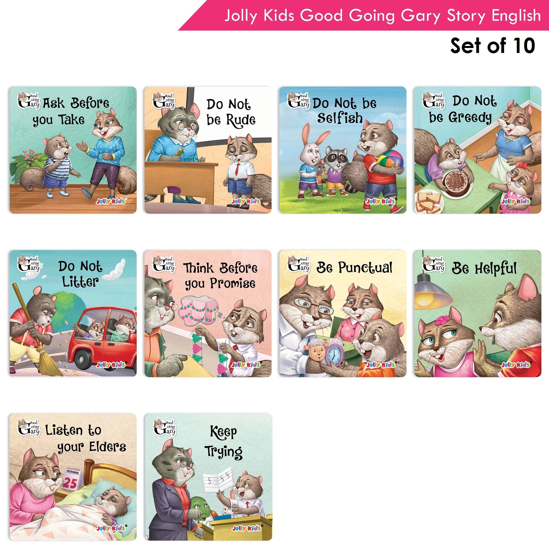 Jolly Kids Good Going Gary Character Building English Short Story Books (Set of 10) | Motivational Story Books for Kids - Distacart