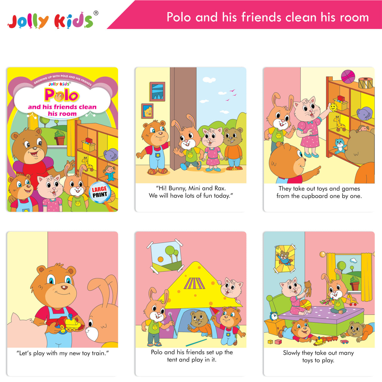Jolly Kids Growing Up with Polo and His Friends Character Base Stories Books Set of 8| Large Picture Stories Books for Kids Ages 3 -8 Years - Distacart