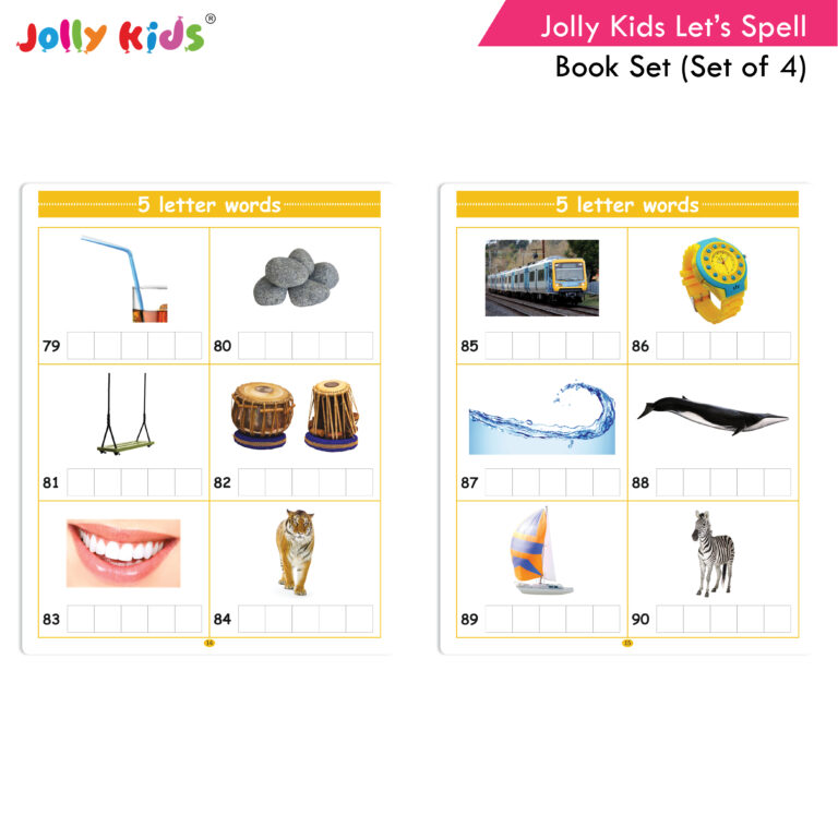 Jolly Kids Let’s Spell 3-4-5-6 Letter Words Books Set of 4| 3 Letter Words | 4 Letter Words| 5 Letter Words| 6 Letter Words| Ages 3-7 years - Distacart