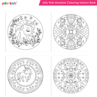Thumbnail for Jolly Kids Mandala Colouring Books Set| Set of 4| Colouring Book: Stress Relieving Designs Flower, Jungle, Princess & Unicorn Colouring Books - Distacart
