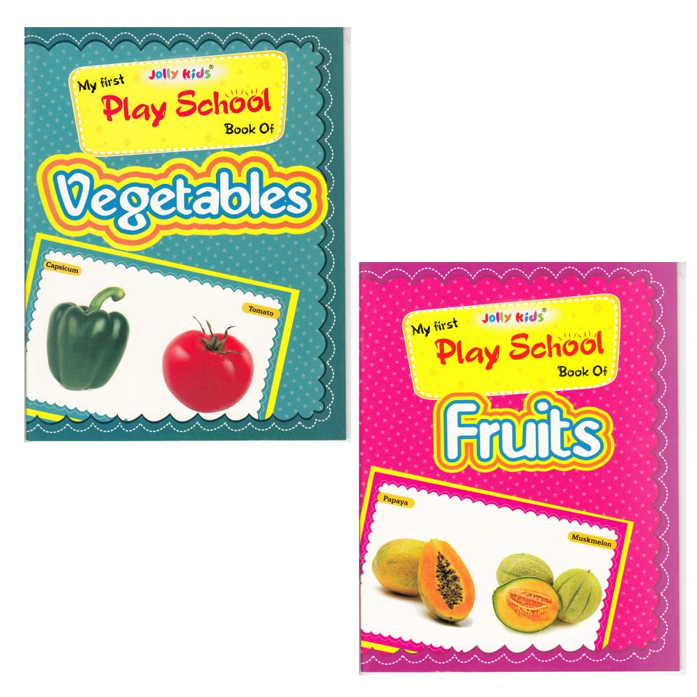 Jolly Kids My First Play School Book Set of 7| Ages 1 - 4 Year| Picture Learing Books like Alphabet, Vegetables, Fruits - Distacart