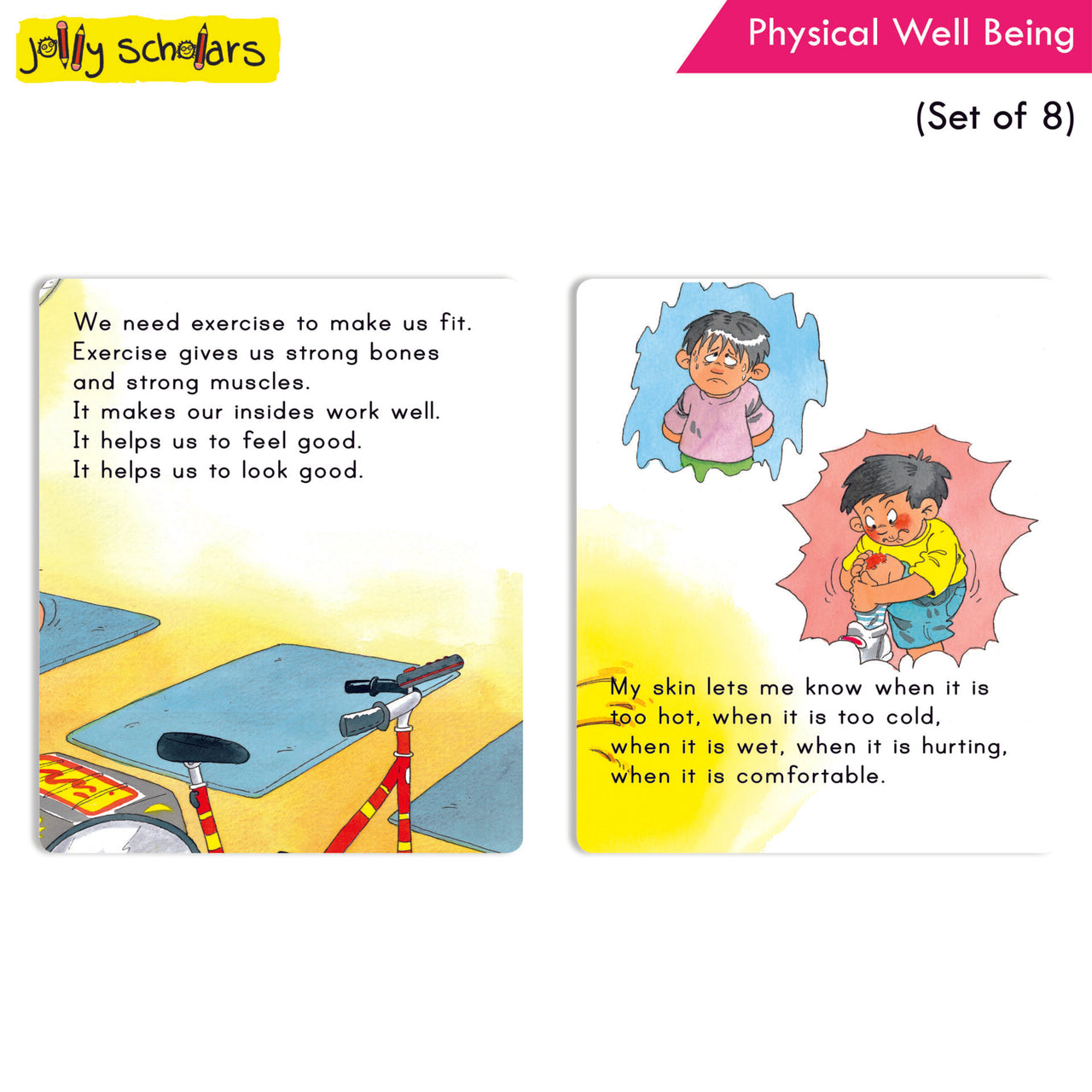 Jolly Scholars Physical Well Being Story Books Set of 8| Promote Physical Health Activity Books Ages 3-6 Years - Distacart