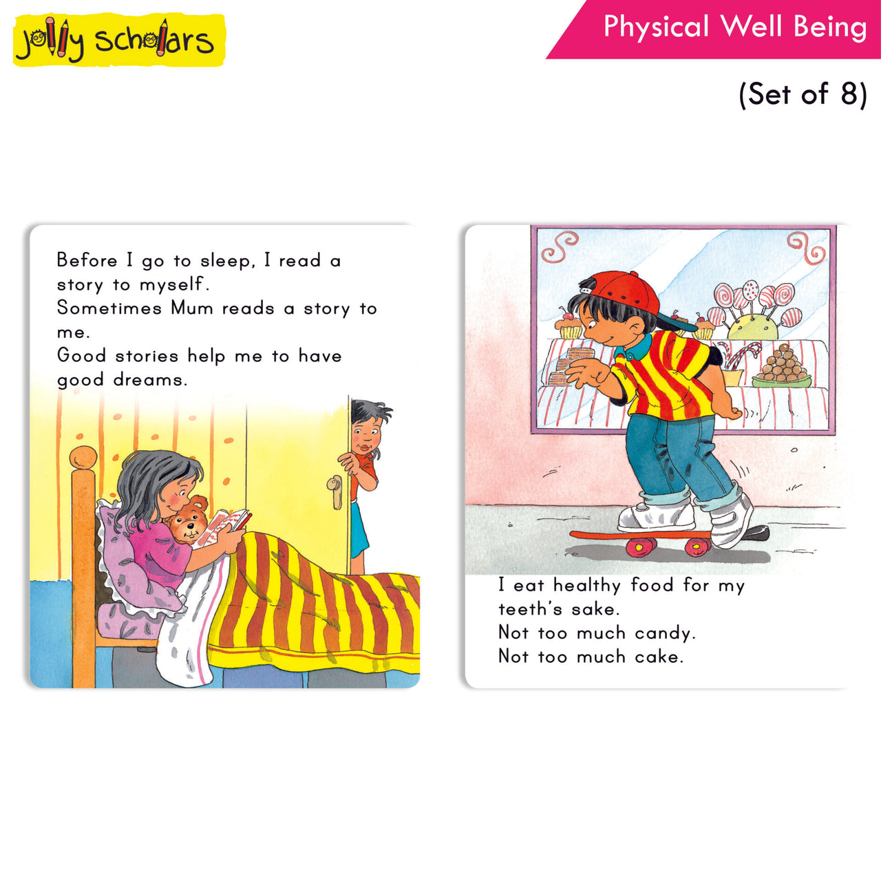 Jolly Scholars Physical Well Being Story Books Set of 8| Promote Physical Health Activity Books Ages 3-6 Years - Distacart