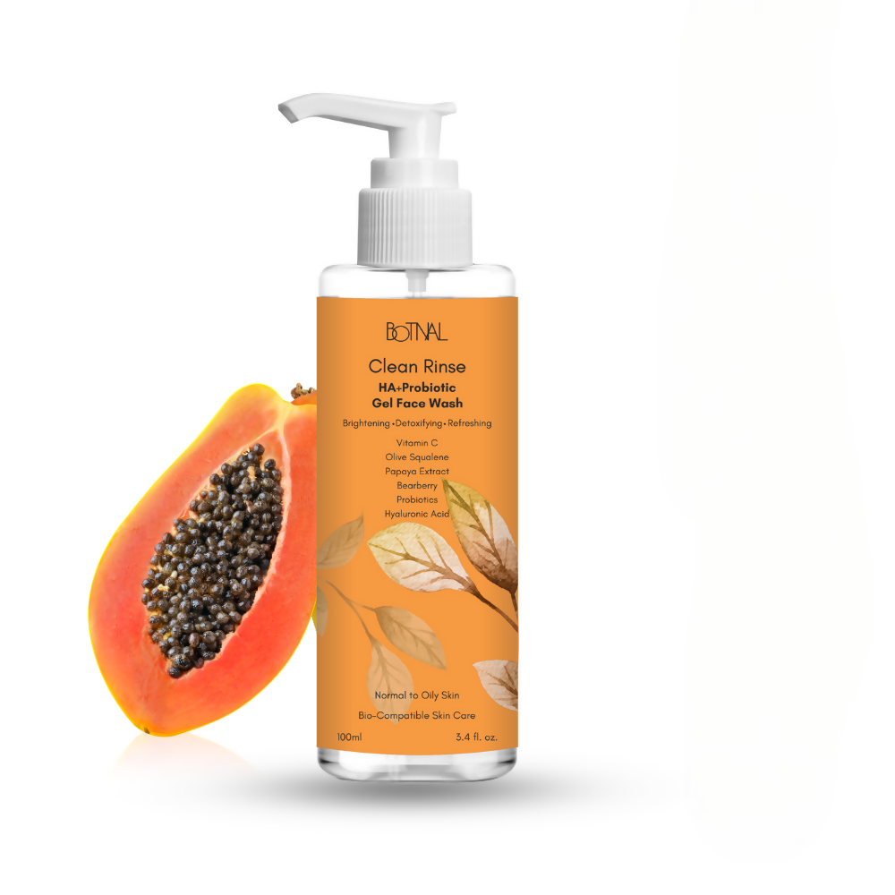 Botnal Clean Rinse Probiotic Gel Face Wash With Vitamin C, Hyaluronic Acid and Papaya - Distacart