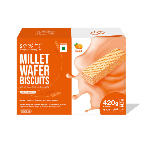 Skyroots Millet Wafer Biscuit Orange - Distacart