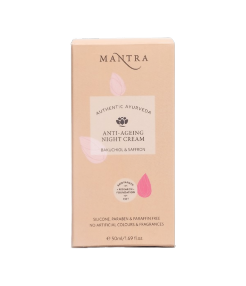Mantra Herbal Anti-Ageing Night Cream Bakuchiol & Saffron - Distacart