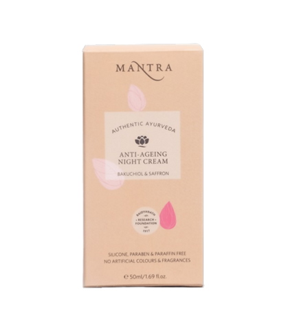Mantra Herbal Anti-Ageing Night Cream Bakuchiol & Saffron - Distacart