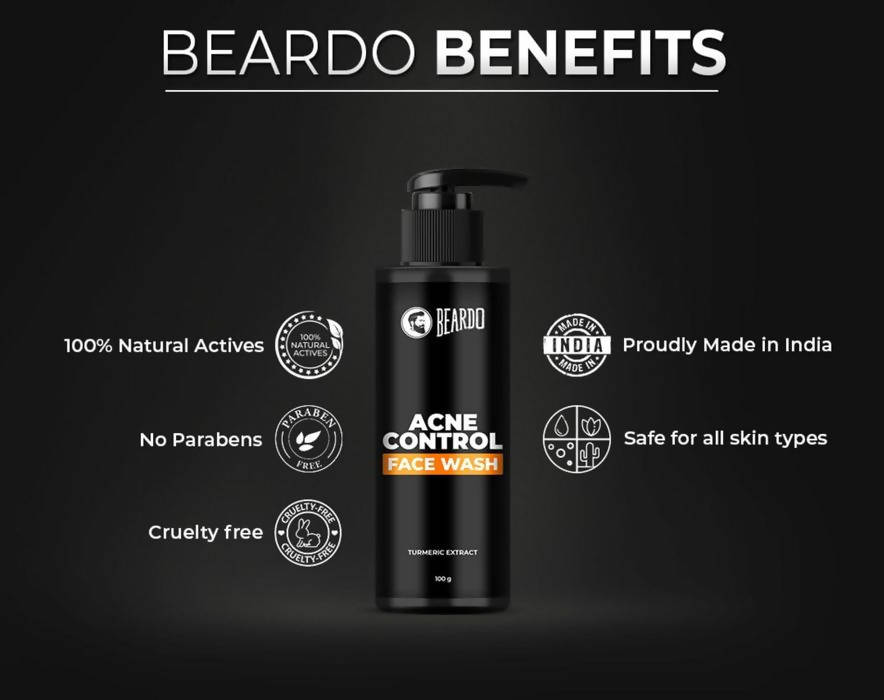 Beardo Acne Control Face Wash & Acne Control Face Gel Combo - Distacart