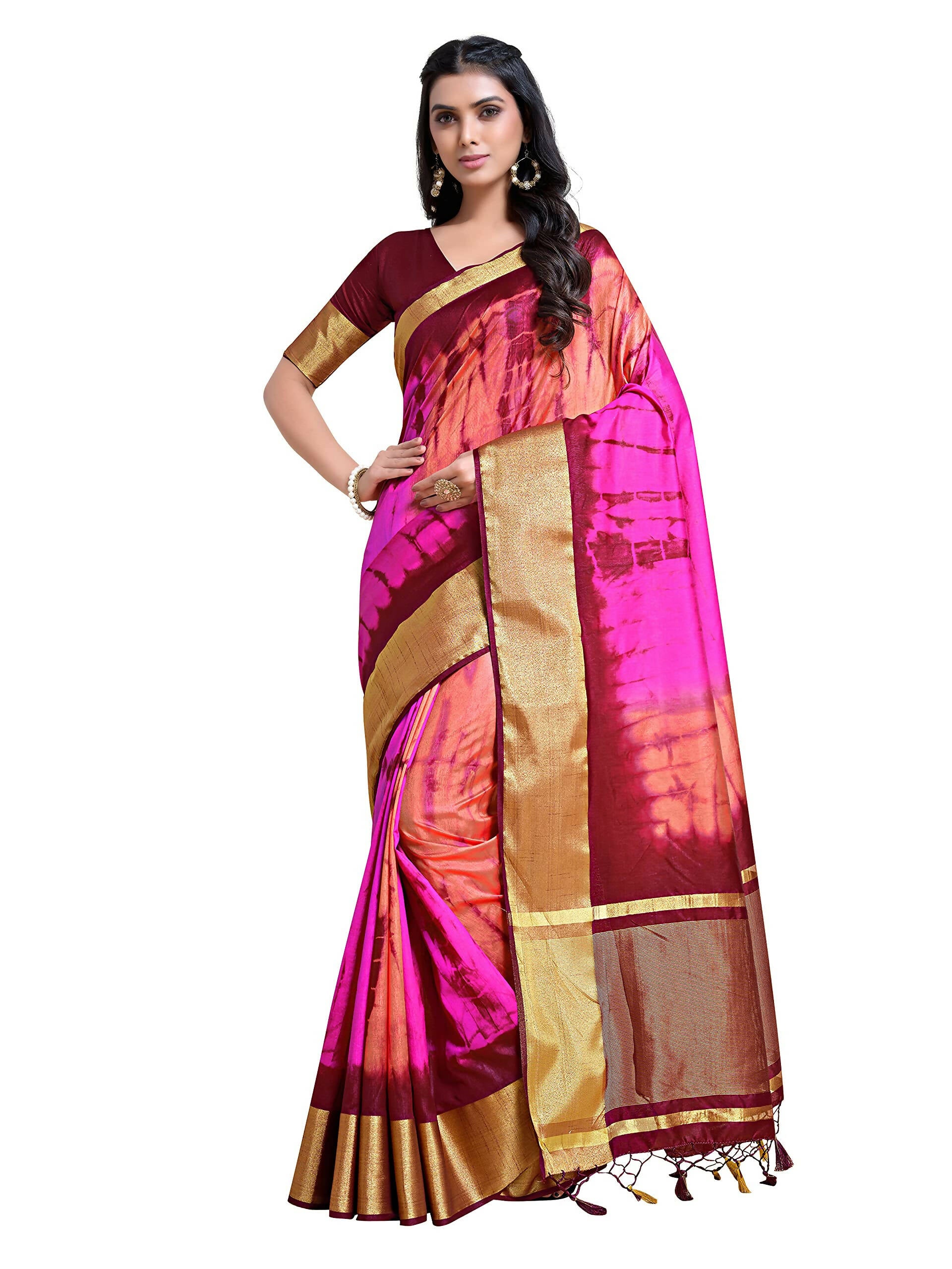 Mimosa Women's Banarasi Silk Multicolor Saree - Distacart