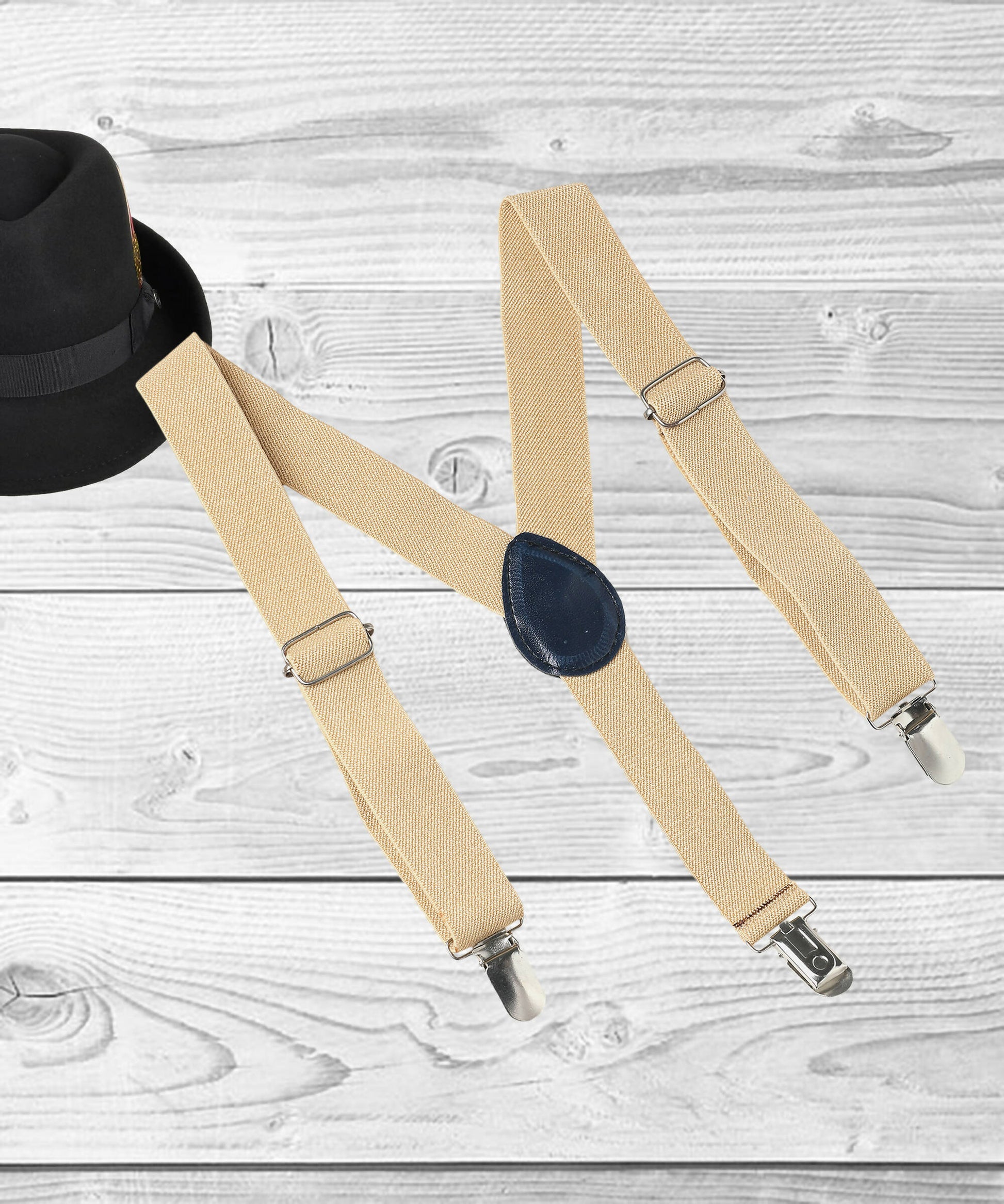 Manet Boys Solid Suspenders - Cream - Distacart