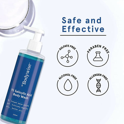 BeBodywise 1% Salicylic Acid Body Wash - Distacart