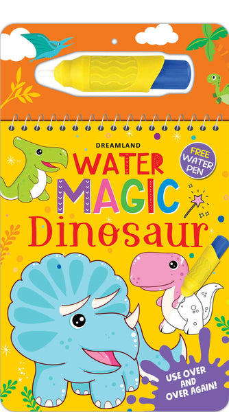 Dreamland Water Magic Dinosaur- With Water Pen - Use Over and Over Again : Children Drawing, Painting & Colouring Spiral Binding - Distacart