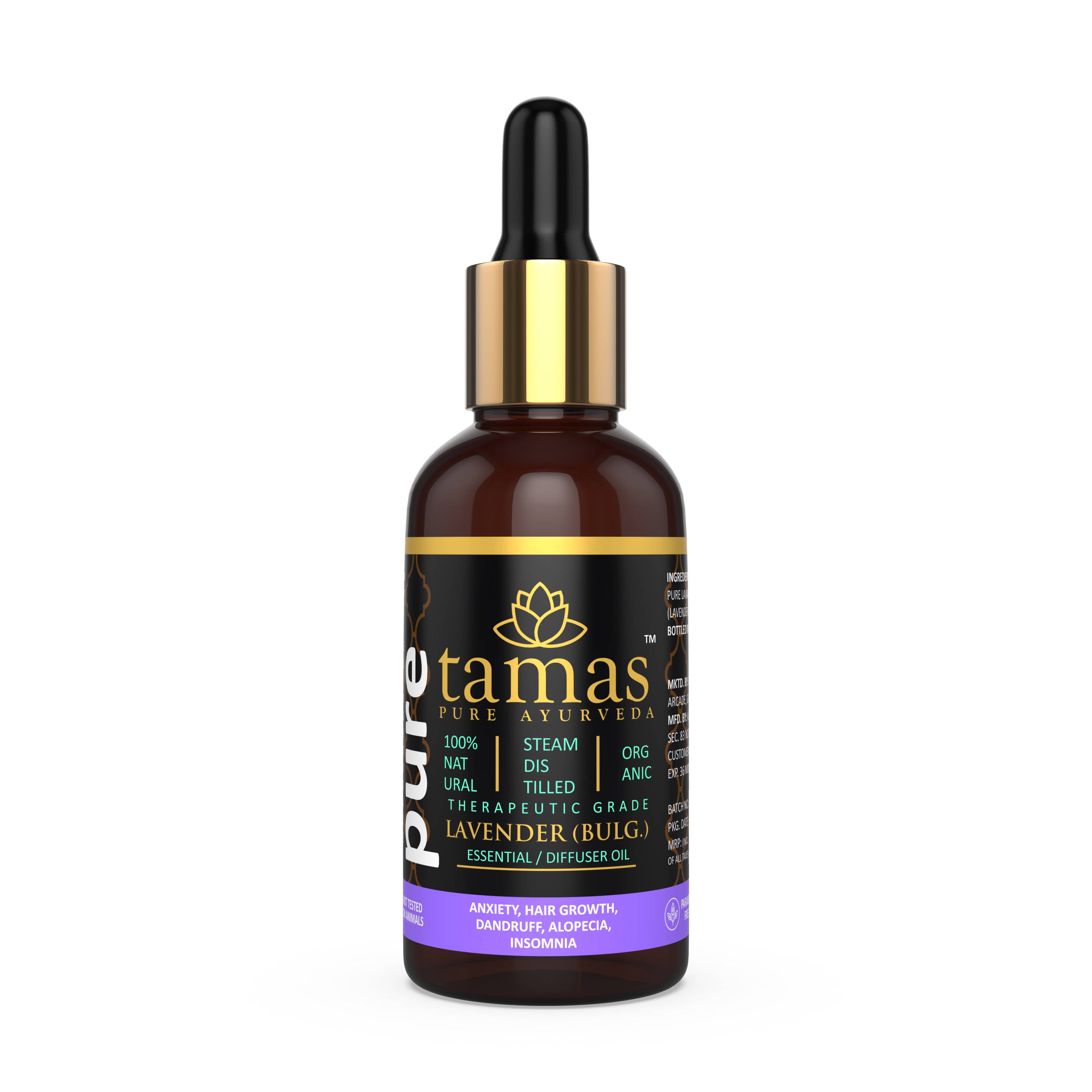 Tamas Pure Ayurveda 100% Organic Lavender (Bulg) Essential Oil-USDA Certified Organic- - Distacart