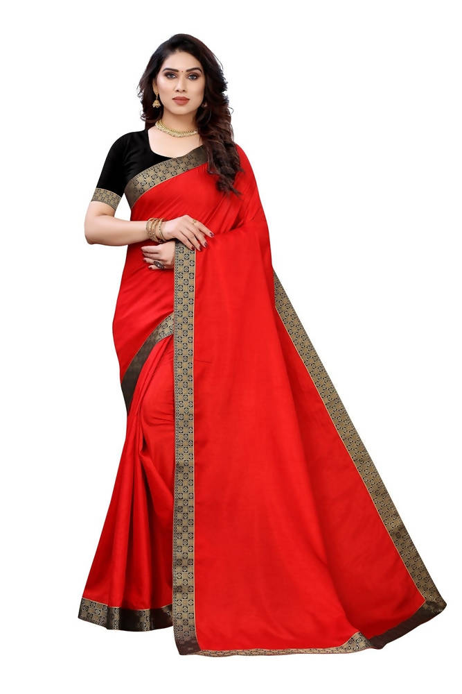 Vamika Red Dola Silk Border Saree (Kirti Red)