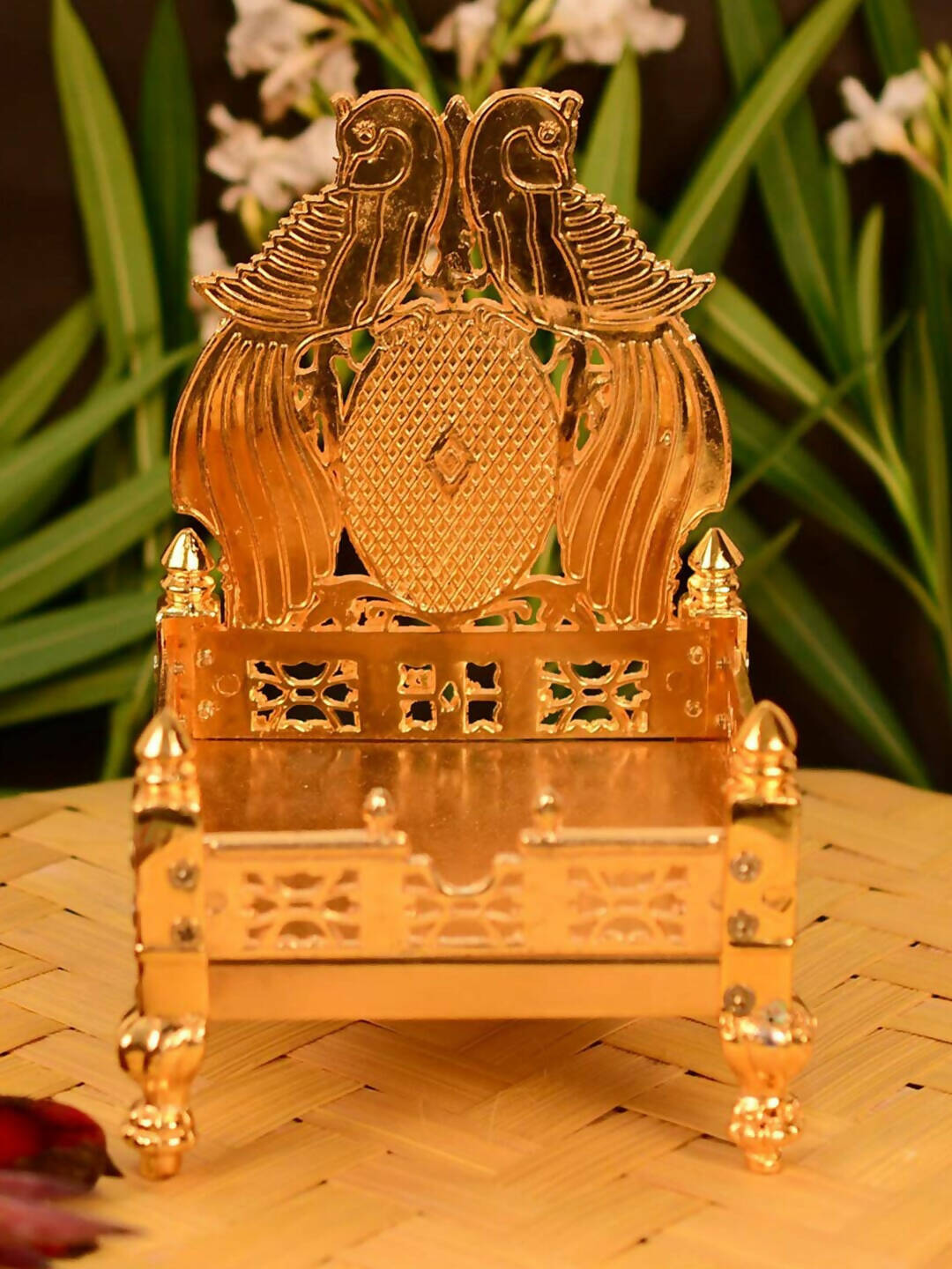 CraftVatika Gold-Toned Singhasan Chowkie - Distacart