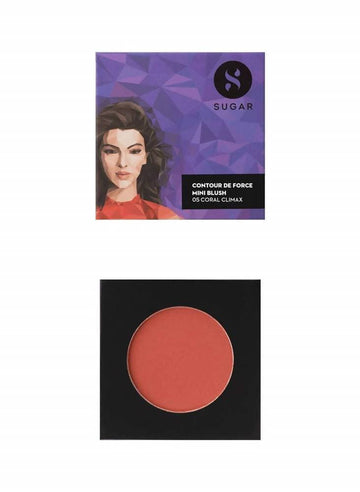 Sugar Cosmetics Contour De Force Mini Blush - 05 Coral Climax - Distacart