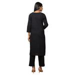 Thumbnail for Kaajh Women's Black Solid Sequin Embellishment Kurta - Distacart