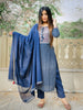 Kaajh Women's Blue Embellished Cotton Suit Set - Distacart