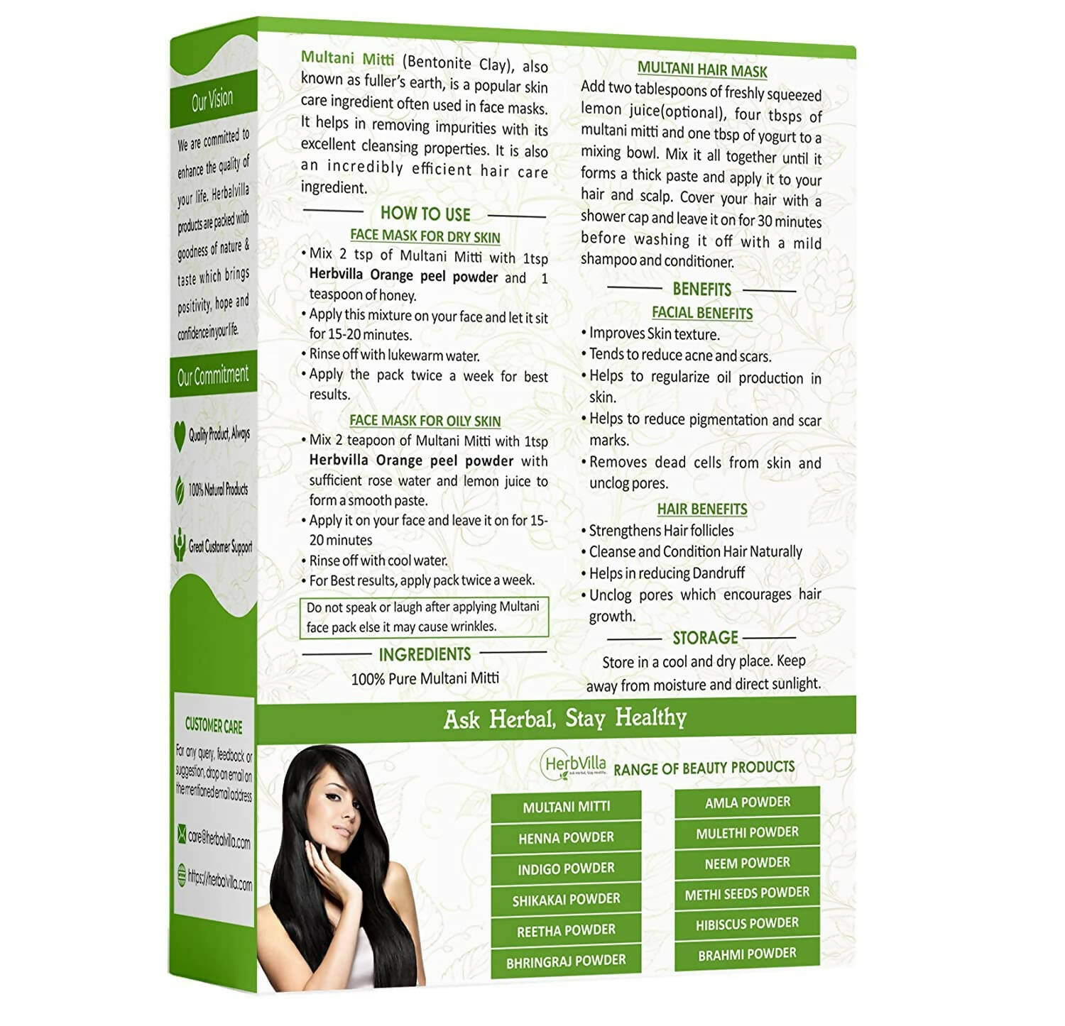 Herbvilla Multani Mitti Powder - Distacart