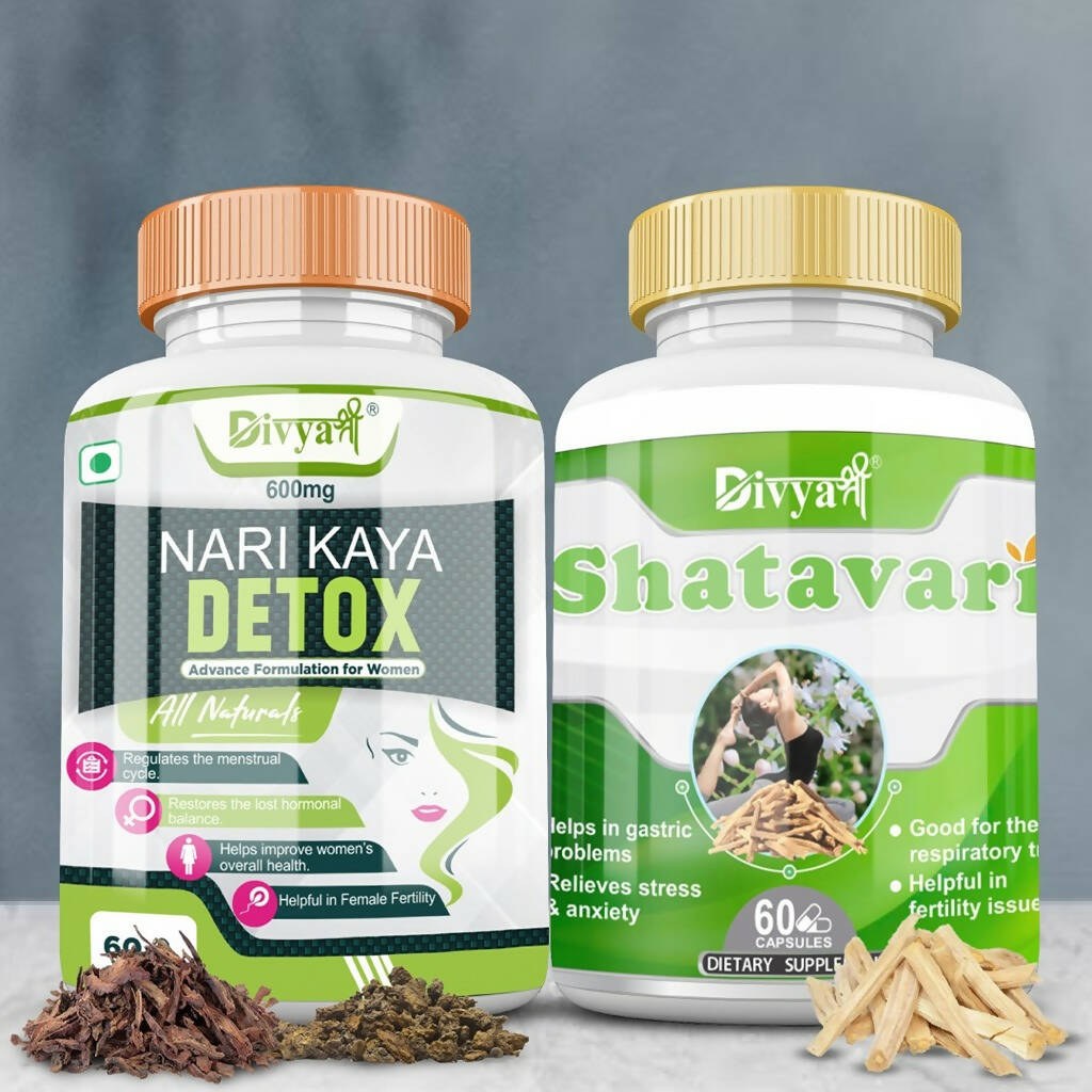 Divya Shree Nari Kaya Detox Capsule and Shatavari Capsule Combo - Distacart
