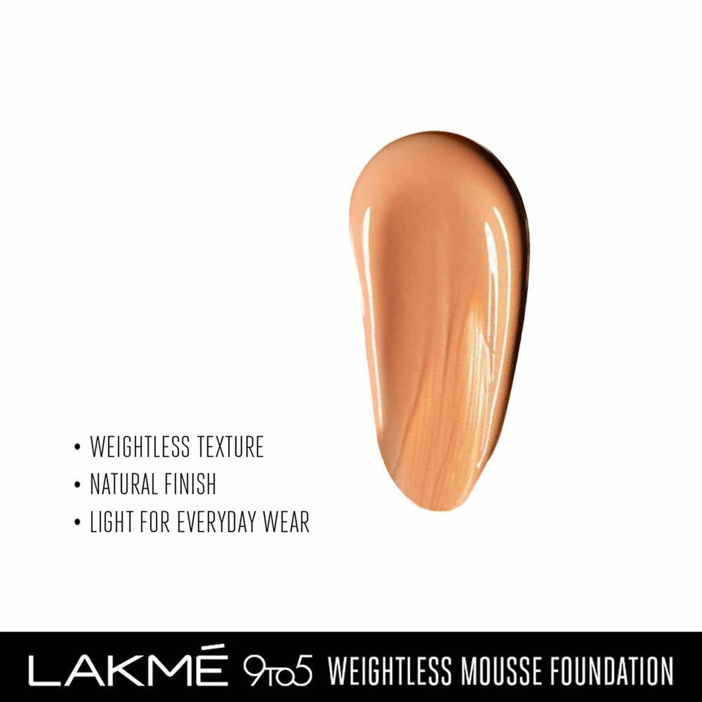 Lakme 9To5 Weightless Mousse Foundation - Beige Caramel - Distacart